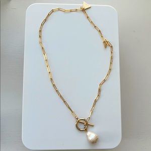 Anthropologie faux freshwater lariat necklace